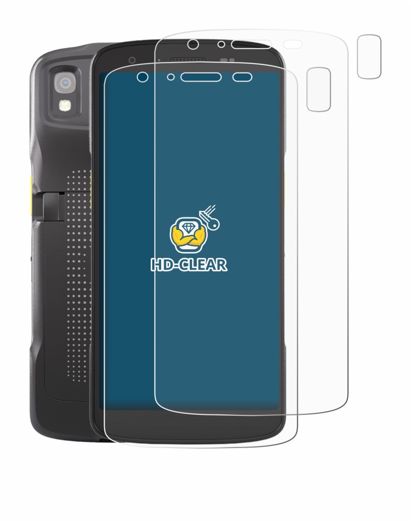 Imagen del dispositivo Zebra TC22 (Frontal+Cámara) con una amplia variedad de protectores de pantalla.