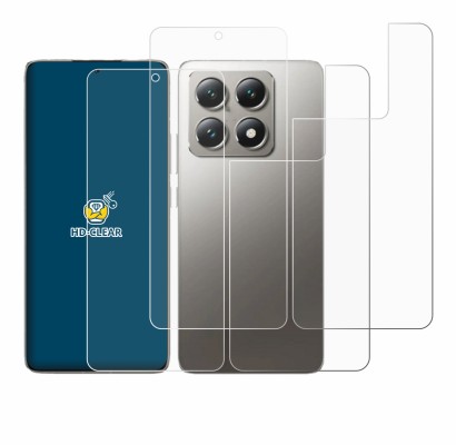 Imagen del dispositivo Xiaomi 14T Pro (Frontal+Trasero) con una amplia variedad de protectores de pantalla.