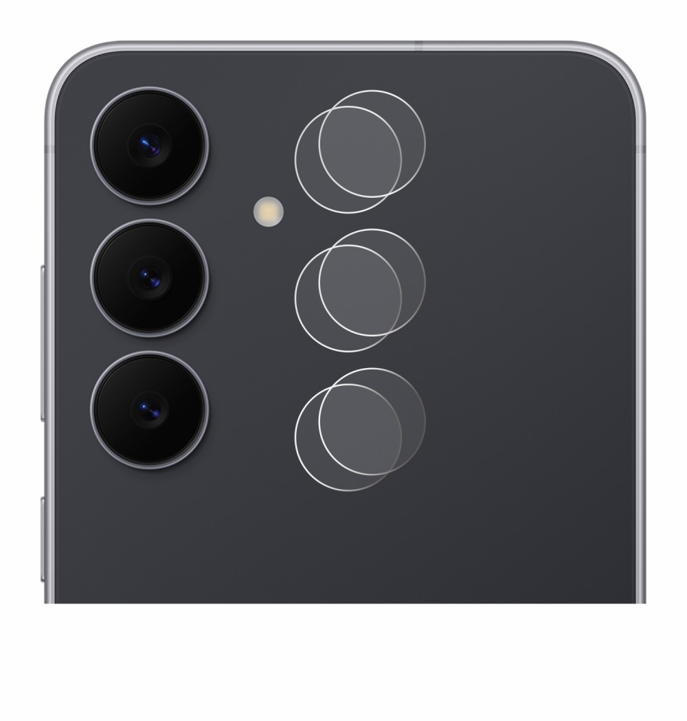 Abbildung des Geräts Samsung Galaxy S25 FE (NUR Kameraschutz) mit einer Vielzahl des Displayschutzes.