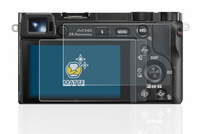 Image of the device Sony Alpha 6000 with a wide variety of screen protectors.