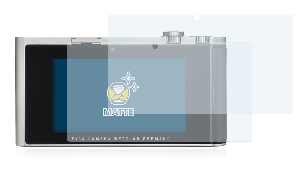 Image of the device Leica T (Typ 701) with a wide variety of screen protectors.