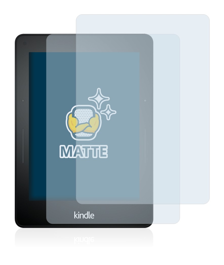 Abbildung des Geräts Amazon Kindle Voyage mit einer Vielzahl des Displayschutzes.