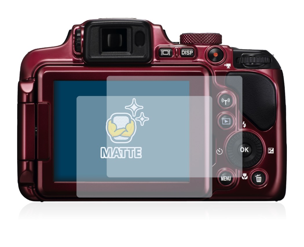 Image of the device Nikon Coolpix P610 with a wide variety of screen protectors.