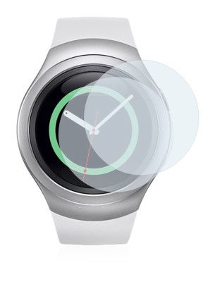 Image de l'appareil Samsung Gear S2 avec une grande variété de protections d'écran.