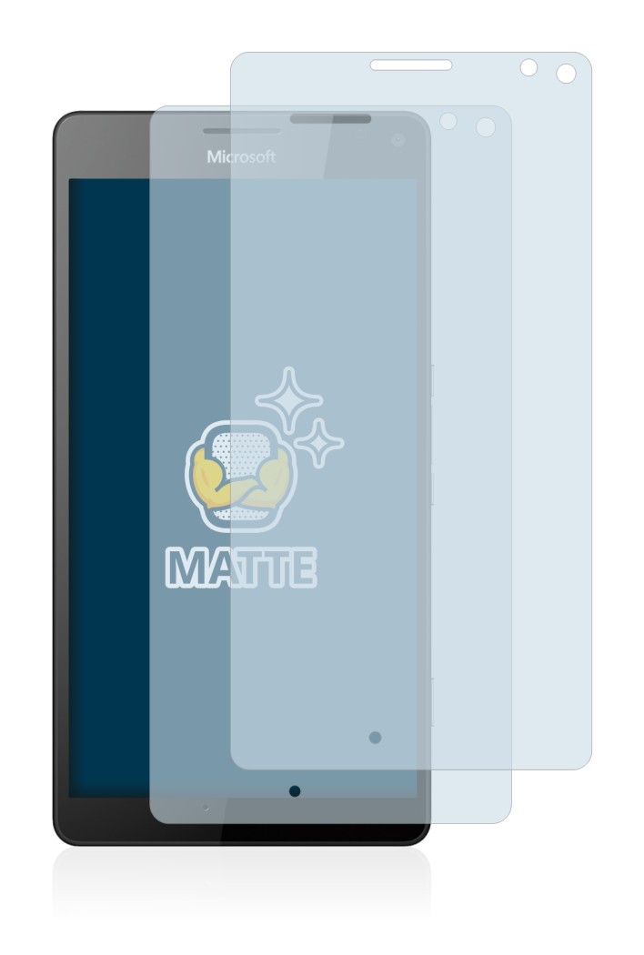 Immagine del dispositivo Microsoft Lumia 950 XL con un'ampia varietà di protezioni per lo schermo.