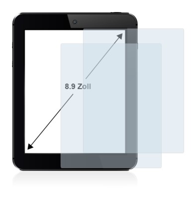 Image of the device with a wide variety of screen protectors.