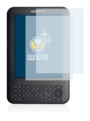 Image of the device Amazon Kindle 3 with a wide variety of screen protectors.