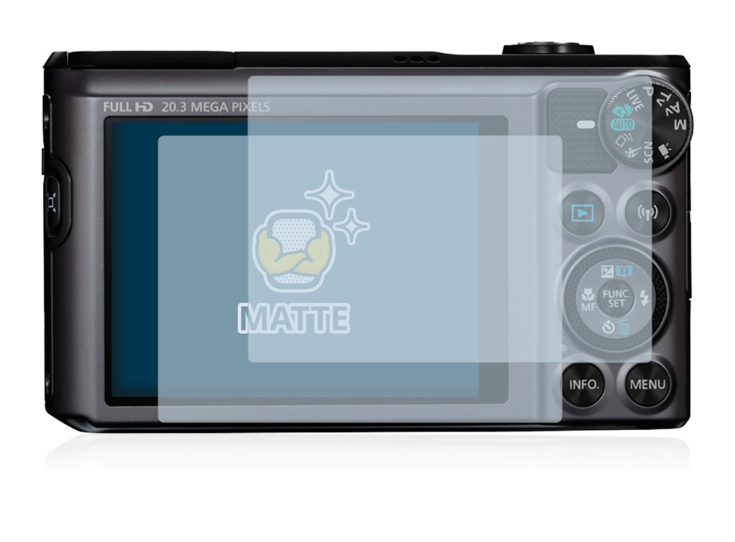 Image of the device Canon PowerShot SX720 HS with a wide variety of screen protectors.