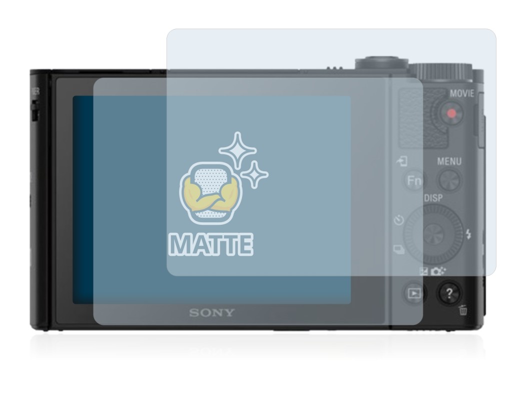 Image of the device Sony Cyber-Shot DSC-HX80 with a wide variety of screen protectors.