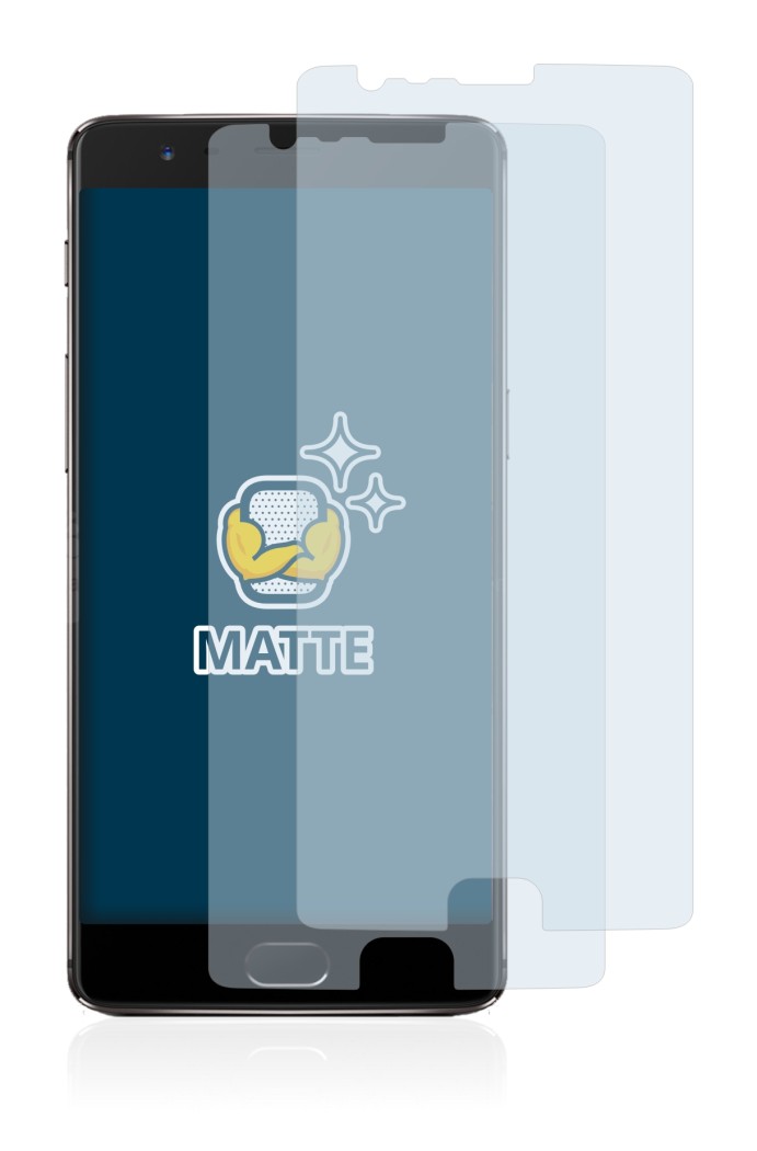 Image of the device OnePlus 3T with a wide variety of screen protectors.