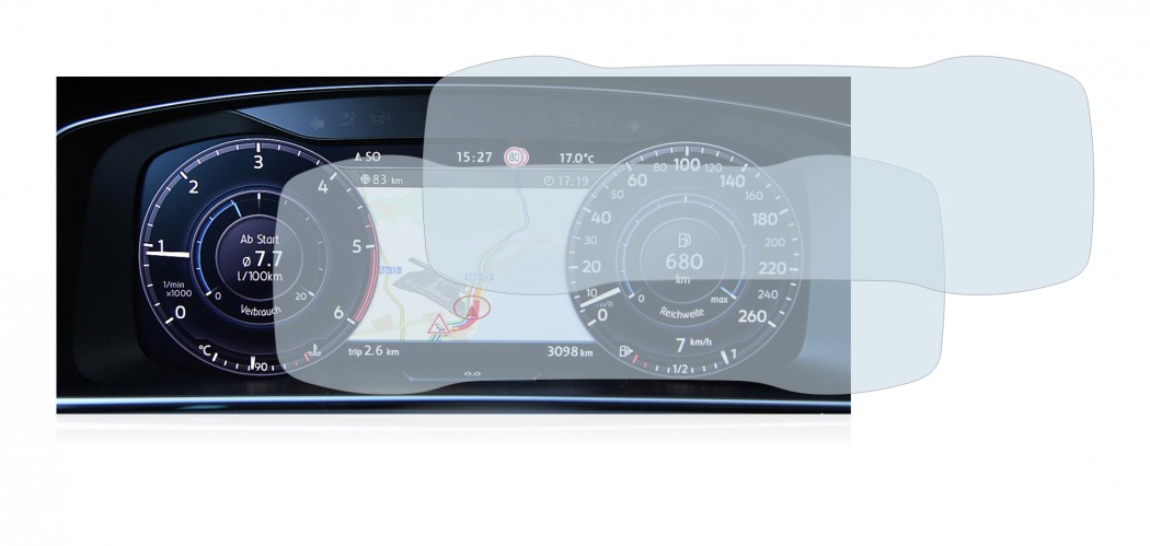 2x BROTECT Matte Displayschutzfolie für Volkswagen Golf 7 Active Info  Chockpit 12.3 - Entspiegelt, Anti-Fingerprint