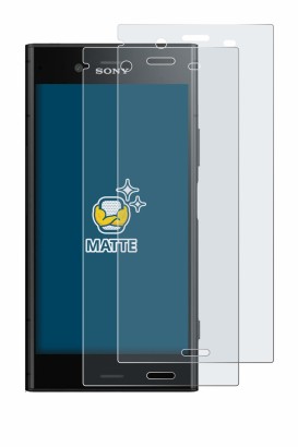 Image of the device Sony Xperia XZ1 with a wide variety of screen protectors.