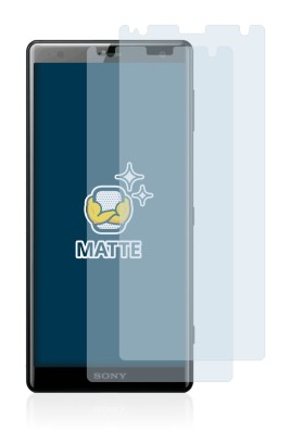 Image of the device Sony Xperia XZ2 with a wide variety of screen protectors.