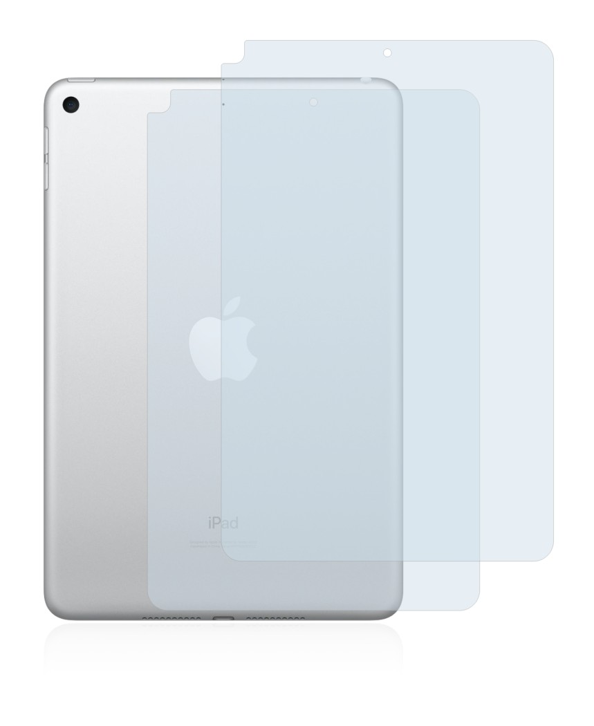 Image de l'appareil Apple iPad Mini 5 2019 (Arrière, 5ème Gen.) avec une grande variété de protections d'écran.
