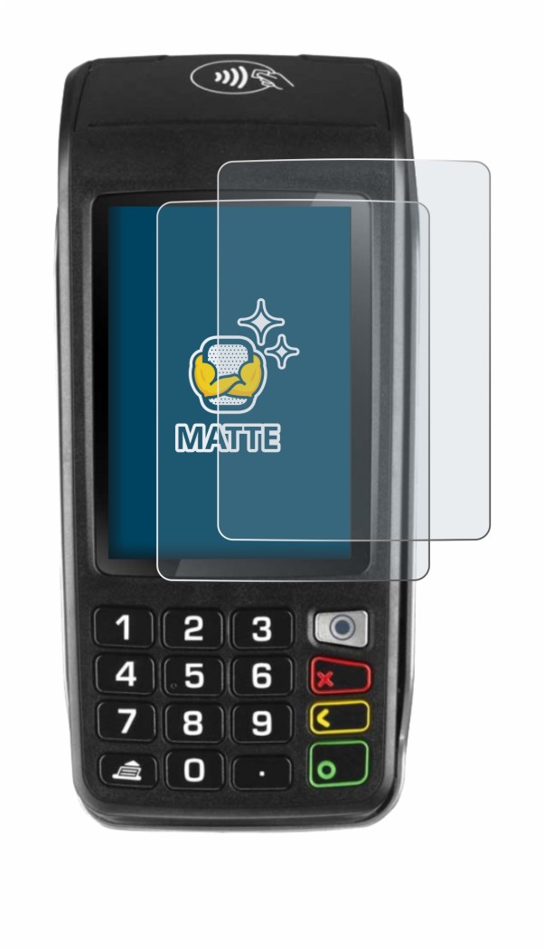 Abbildung des Geräts ingenico Move/5000 mit einer Vielzahl des Displayschutzes.