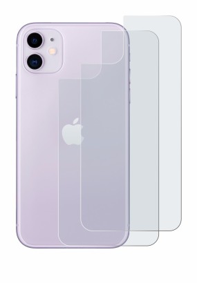 Abbildung des Geräts Apple iPhone 11 (Rückseite) mit einer Vielzahl des Displayschutzes.