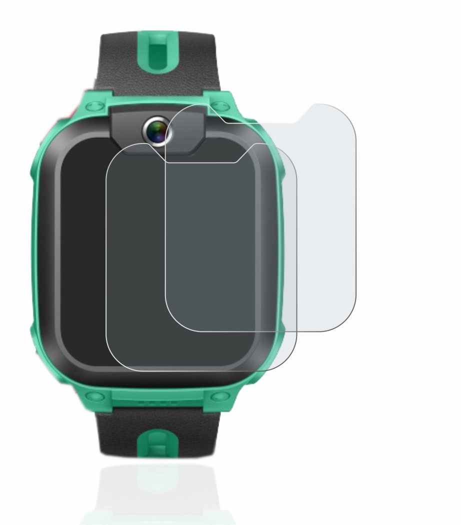 Immagine del dispositivo Imoo Watch Phone Z1 con un'ampia varietà di protezioni per lo schermo.