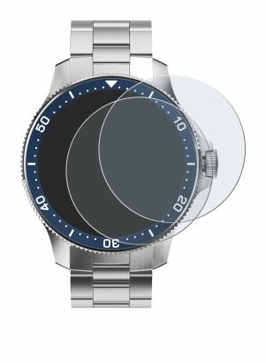 Image de l'appareil Withings ScanWatch Horizon (43 mm) avec une grande variété de protections d'écran.