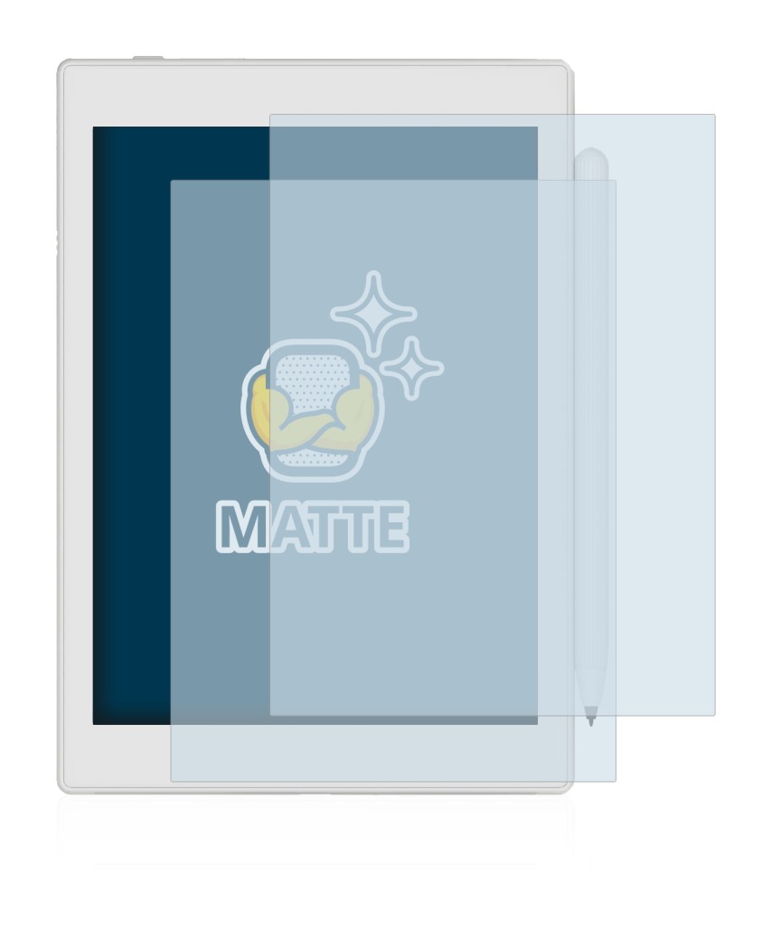 Immagine del dispositivo Boox Nova Air 2 con un'ampia varietà di protezioni per lo schermo.