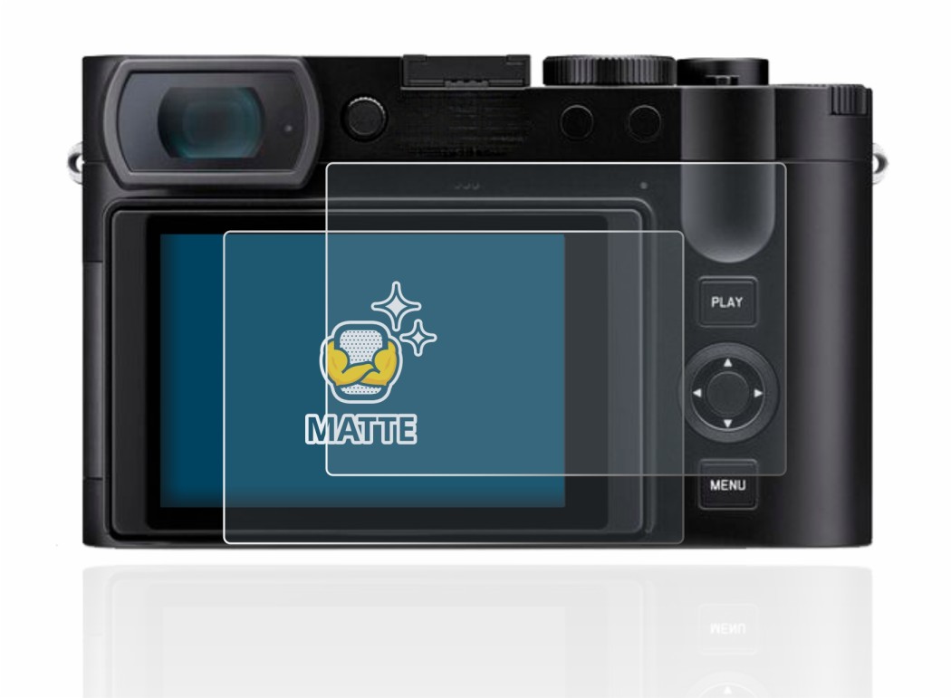 Immagine del dispositivo Leica Q3 con un'ampia varietà di protezioni per lo schermo.