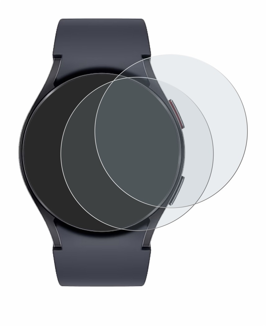 Imagen del dispositivo Samsung Galaxy Watch 6 (44 mm) con una amplia variedad de protectores de pantalla.