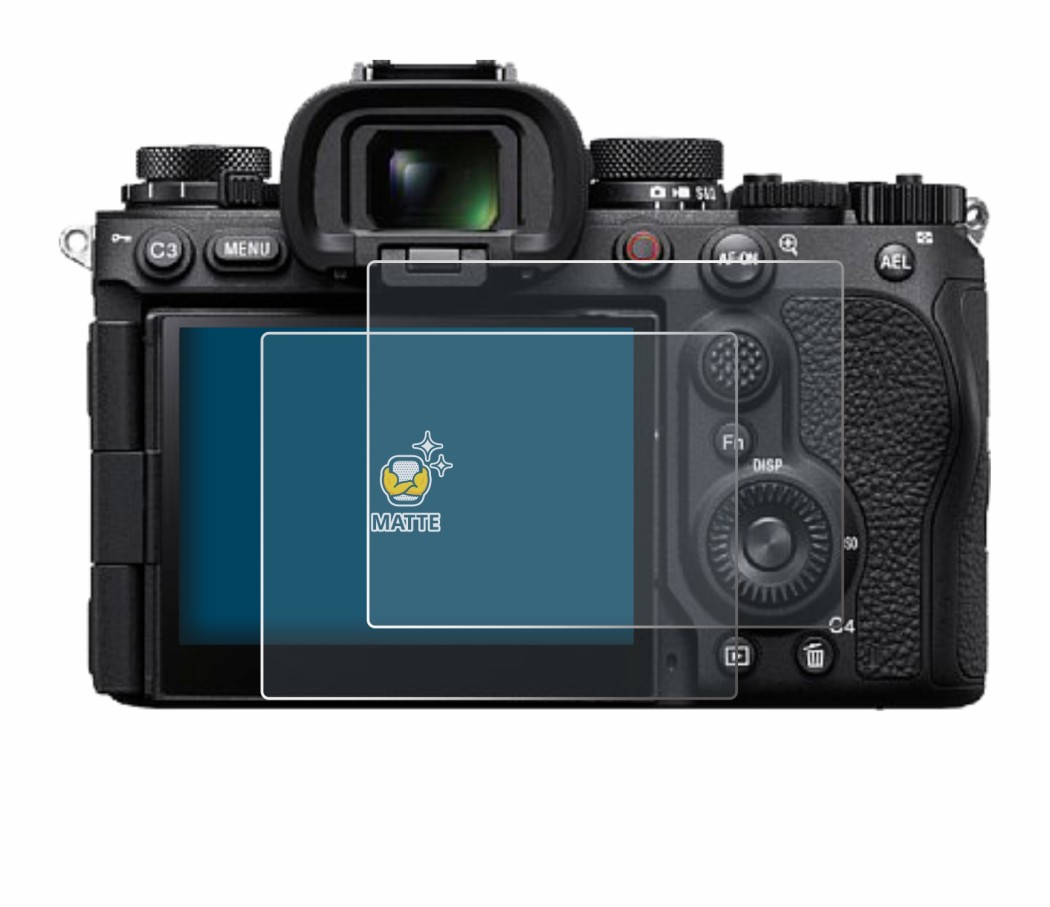Image of the device Sony Alpha 9 III with a wide variety of screen protectors.