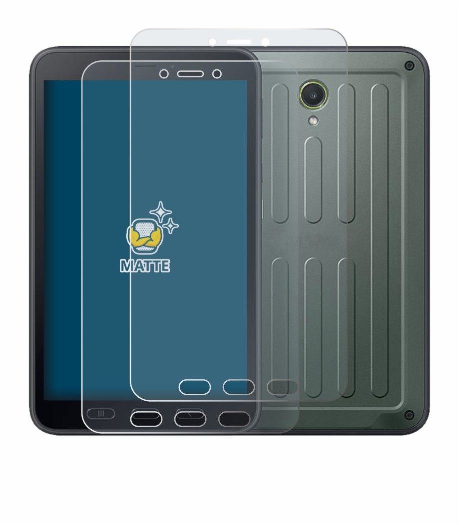 Imagen del dispositivo Samsung Galaxy Tab Active 5 (retrato) con una amplia variedad de protectores de pantalla.