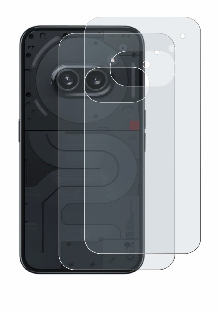 Image of the device Nothing Phone (2a) (Back) with a wide variety of screen protectors.