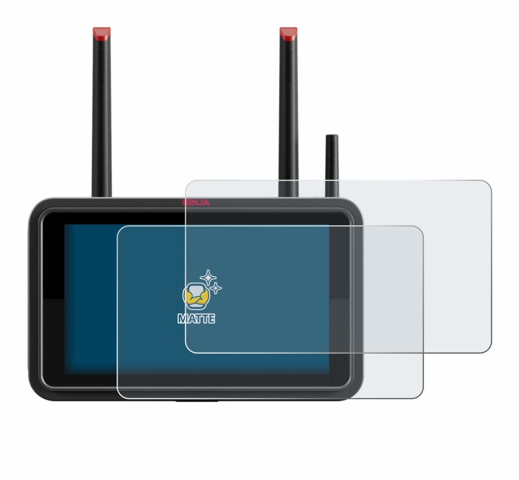 Immagine del dispositivo Atomos Ninja TX con un'ampia varietà di protezioni per lo schermo.