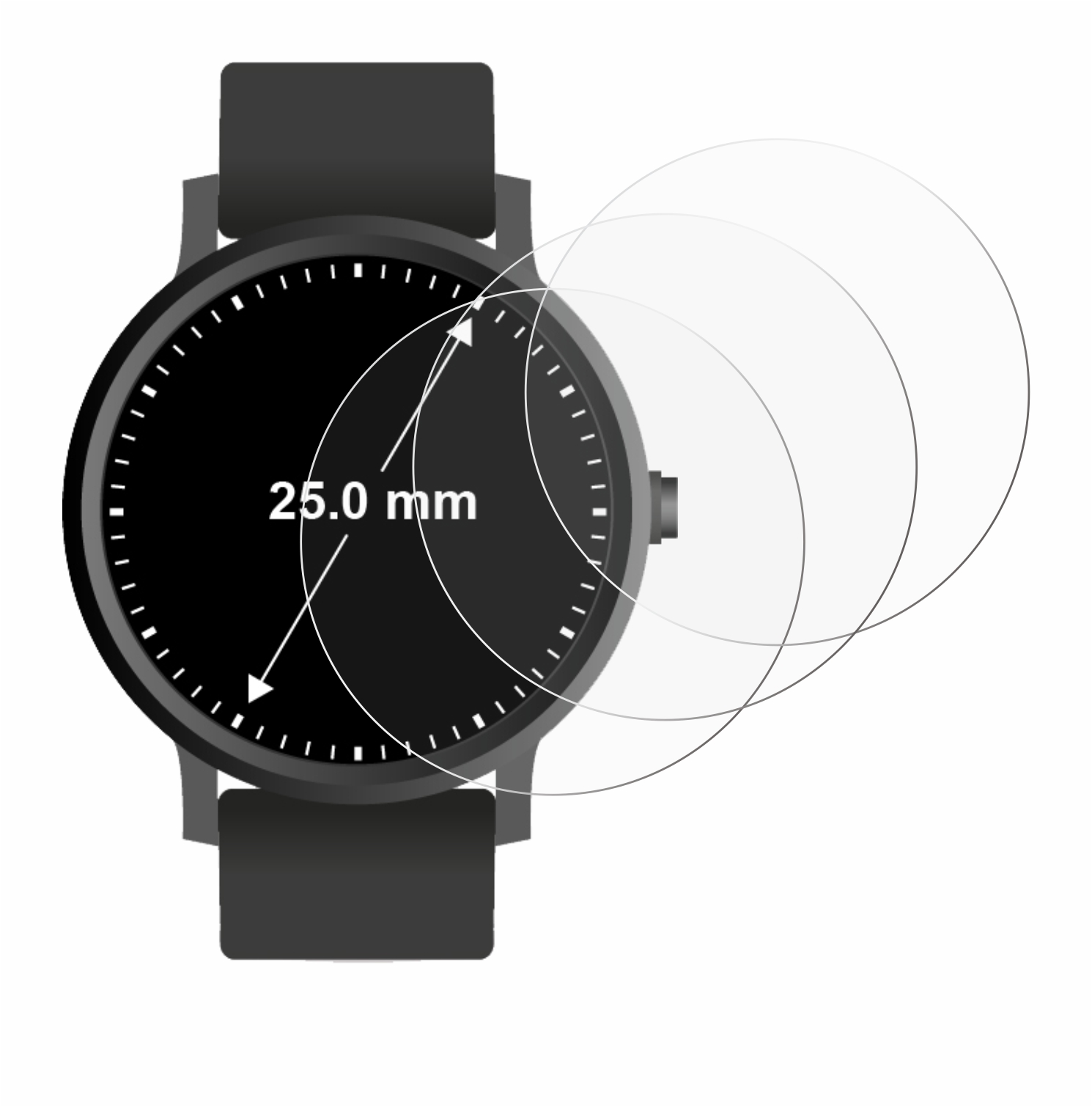 Schutzfolie für Armbanduhren Kreisrund alle Größen - Zdjęcie 64 z 166