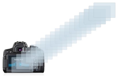 Immagine del dispositivo Canon EOS 750D con un'ampia varietà di protezioni per lo schermo.