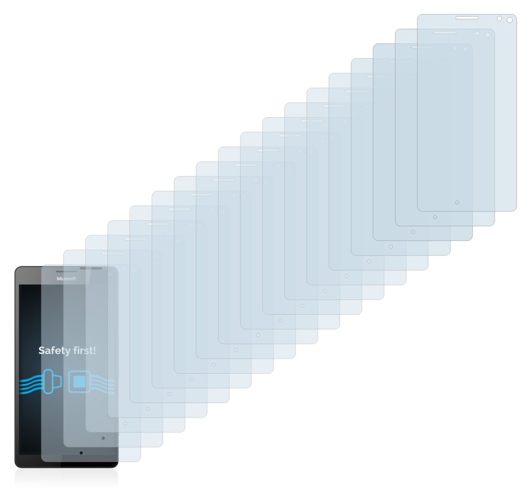 Imagen del dispositivo Microsoft Lumia 950 XL con una amplia variedad de protectores de pantalla.