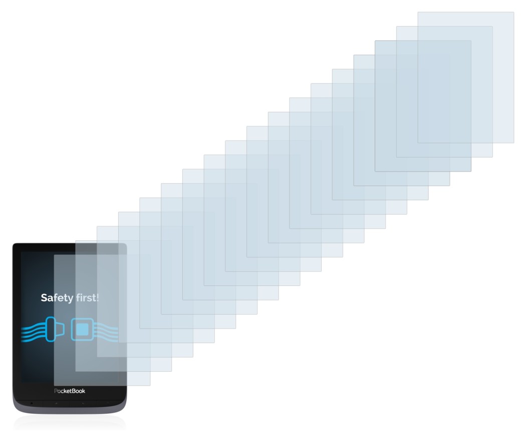 Image of the device PocketBook Touch HD 3 with a wide variety of screen protectors.