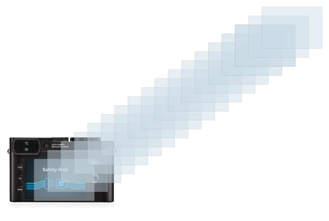 Image de l'appareil Leica Q2 avec une grande variété de protections d'écran.