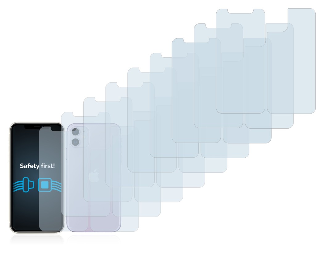 Immagine del dispositivo Apple iPhone 11 (Fronte+Retro) con un'ampia varietà di protezioni per lo schermo.