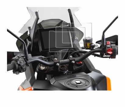 Abbildung des Geräts KTM 1290 Super Adventure S 2021 TFT 7" Tachoanzeige mit einer Vielzahl des Displayschutzes.