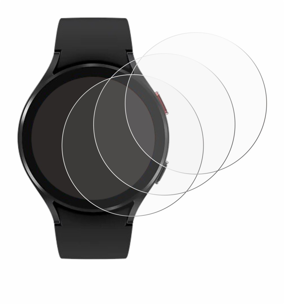 Image of the device Samsung Galaxy Watch 4 (44mm) with a wide variety of screen protectors.