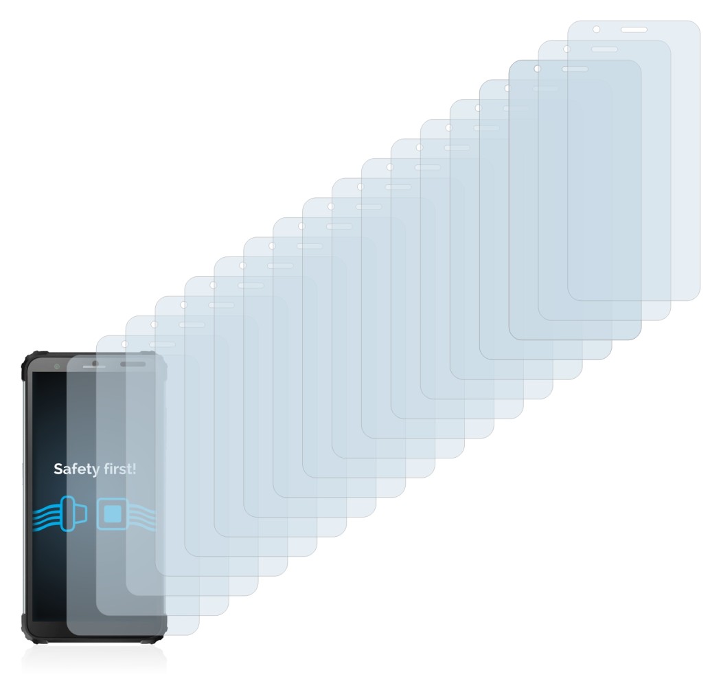 Immagine del dispositivo Blackview BV6600 Pro con un'ampia varietà di protezioni per lo schermo.