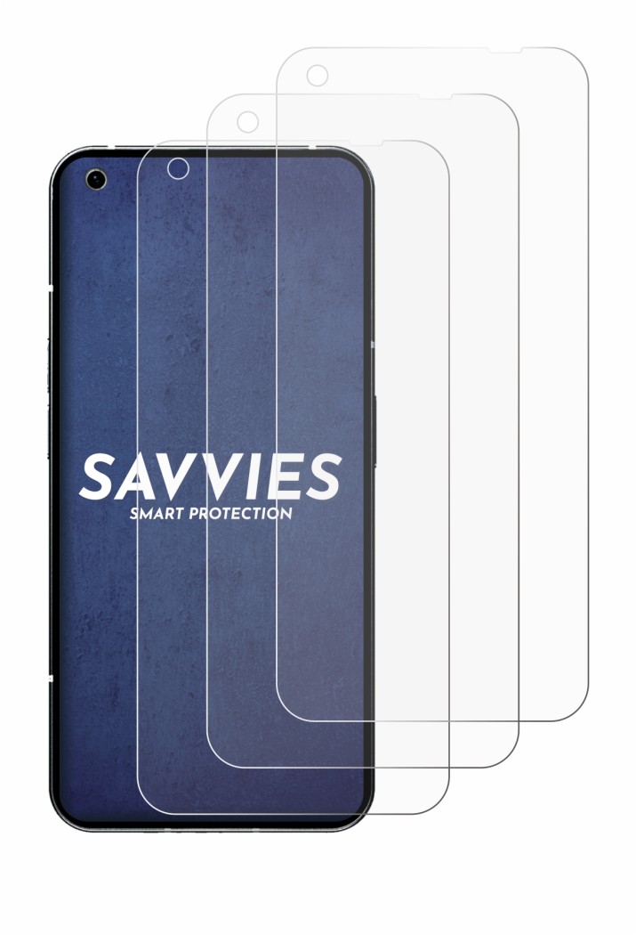 Immagine del dispositivo Nothing Phone (1) con un'ampia varietà di protezioni per lo schermo.