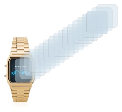 Immagine del dispositivo Casio AQ-230GA con un'ampia varietà di protezioni per lo schermo.