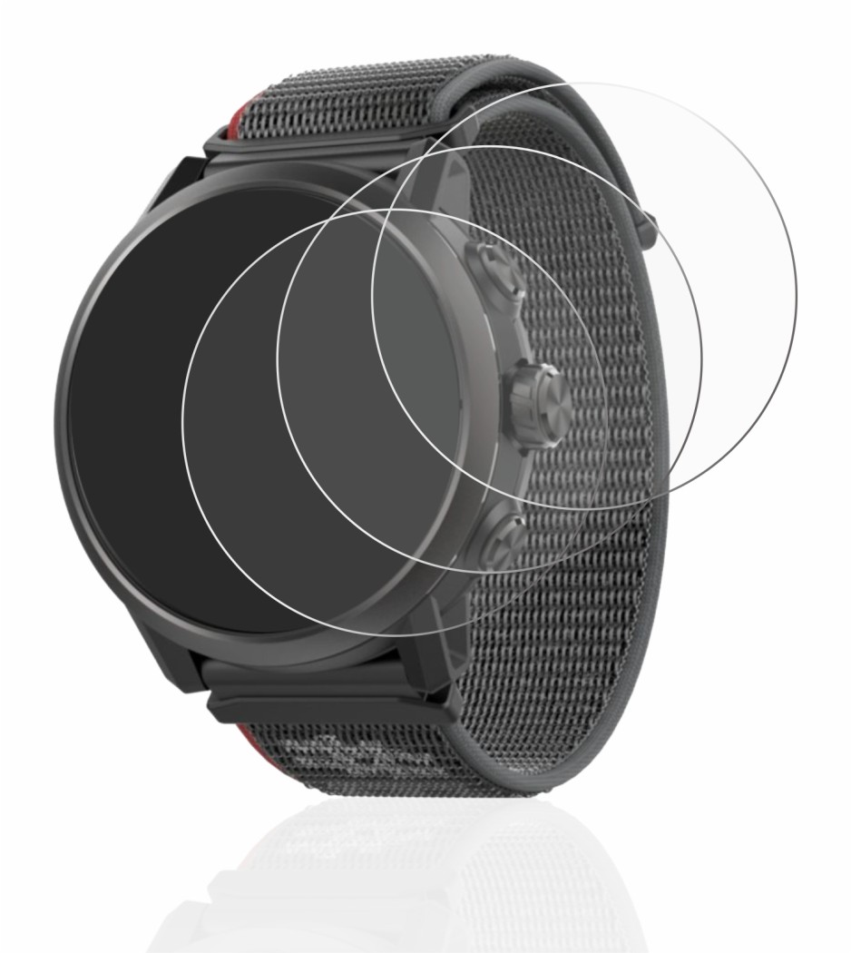 Abbildung des Geräts Coros Apex 2 mit einer Vielzahl des Displayschutzes.