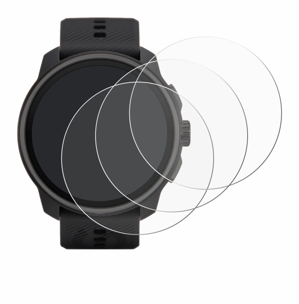 Image de l'appareil Suunto Race S avec une grande variété de protections d'écran.