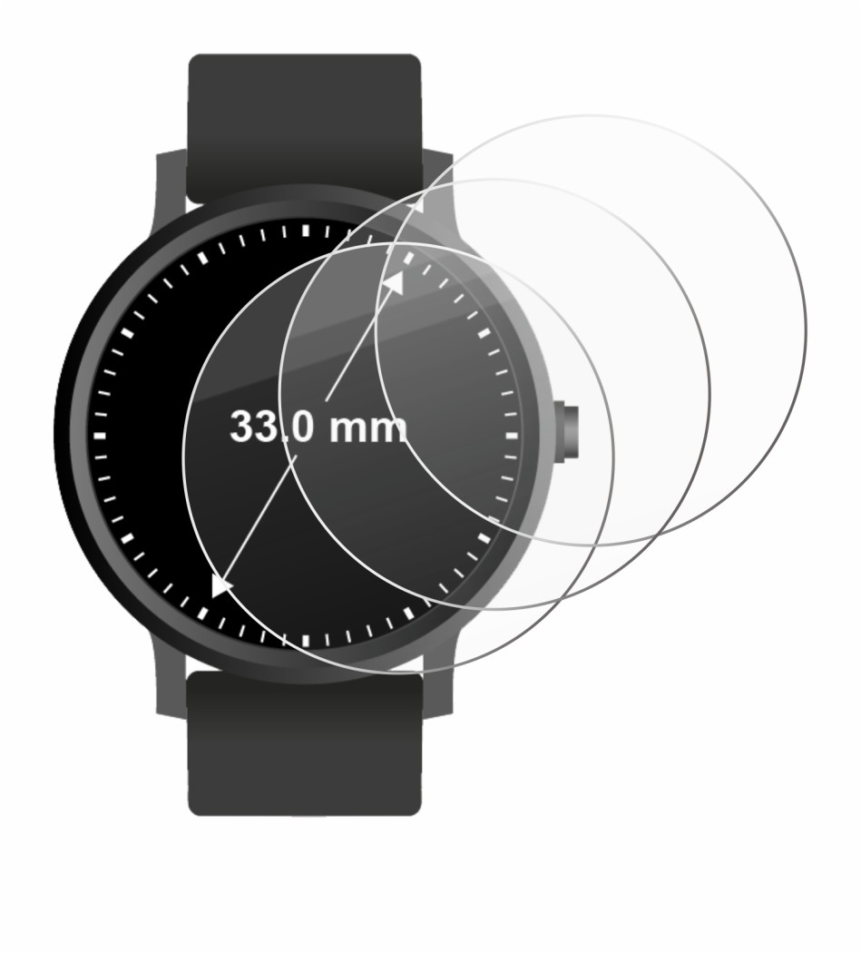 Image of the device Watches (Circular, ø: 33 mm) with a wide variety of screen protectors.