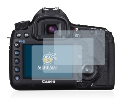 Abbildung des Geräts Canon EOS 5D Mark III mit einer Vielzahl des Displayschutzes.