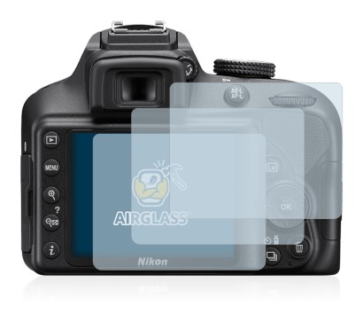 Image of the device Nikon D3400 with a wide variety of screen protectors.