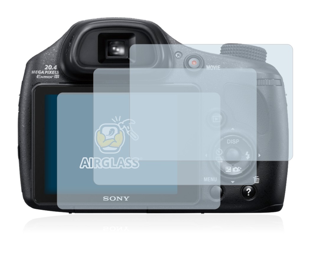 Image de l'appareil Sony Cyber-Shot DSC-HX350 avec une grande variété de protections d'écran.