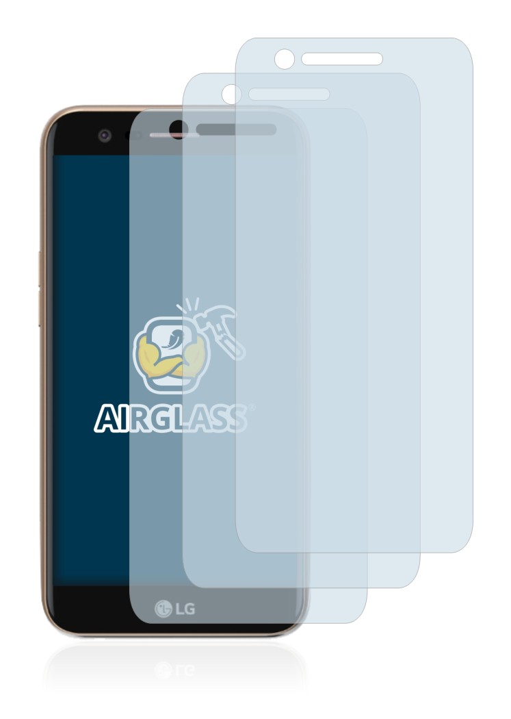 Image de l'appareil LG K10 2017 avec une grande variété de protections d'écran.