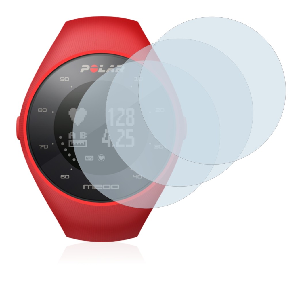 Imagen del dispositivo Polar M200 con una amplia variedad de protectores de pantalla.