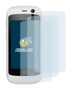 Image of the device Unihertz Jelly Pro with a wide variety of screen protectors.