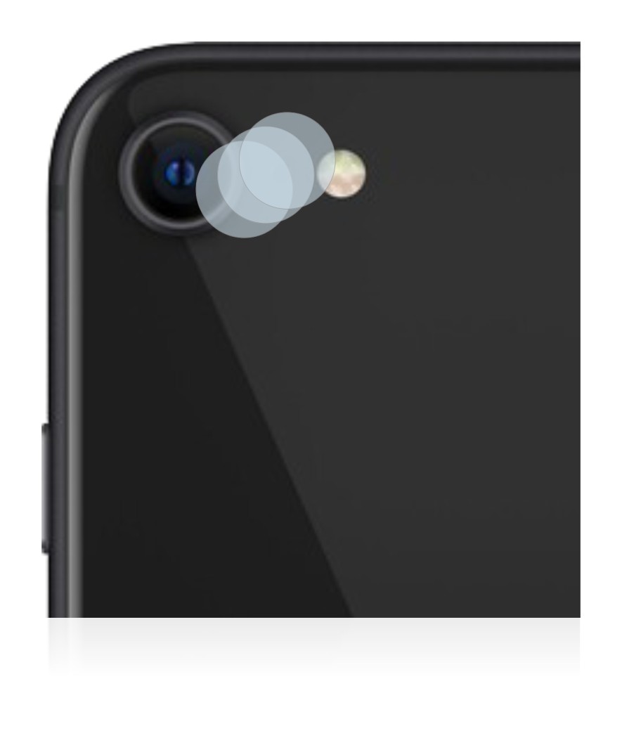 Imagen del dispositivo Apple iPhone SE 2 2020 (SÓLO Cámara) con una amplia variedad de protectores de pantalla.